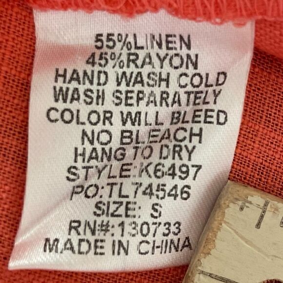 Angee Oversized Collared Blouse in Coral Size Small - Picture 10 of 12